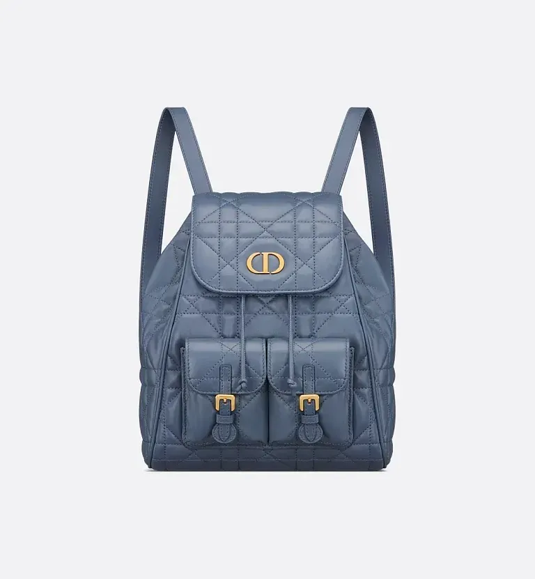 Рюкзак Caro модель среднего формата Dior Blue denim - фото 1