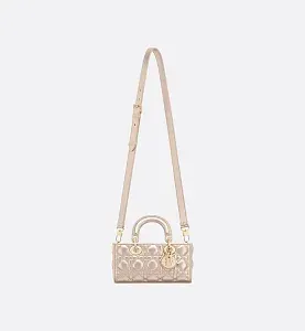 Dior Сумка Lady D-Joy metallic pale gold-tone маленького формата - фото 5