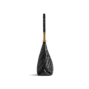 Balenciaga Сумка Crush Hobo Quilted in Black среднего формата - фото 5