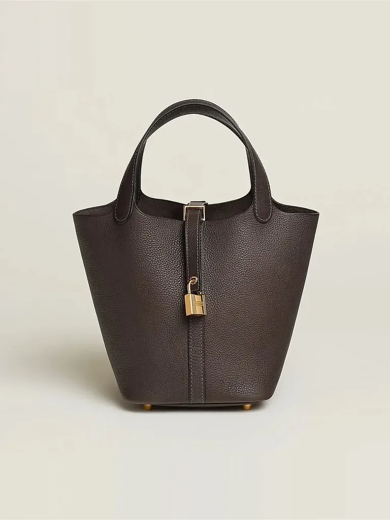 Сумка Picotin 18 Ebene Barenia Faubourg Gold Hardware Hermes - фото 1