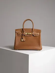 Hermès Сумка Birkin 30 Fauve Barenia Faubourg Gold Hardware - фото 1