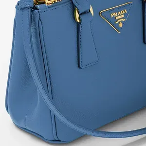 Prada Мини-сумка Galleria из сафьяновой кожи Light Blue - фото 6