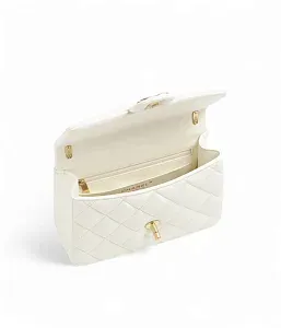 Chanel Мини-сумка Flap Ecru - фото 3