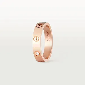 Cartier Обручальное кольцо Love с одним бриллиантом Pink Gold - фото 4