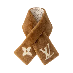 Louis Vuitton Шарф Monogram Shearling Camel - фото 1