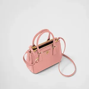 Prada Мини-сумка Galleria из сафьяновой кожи Petal Pink - фото 3