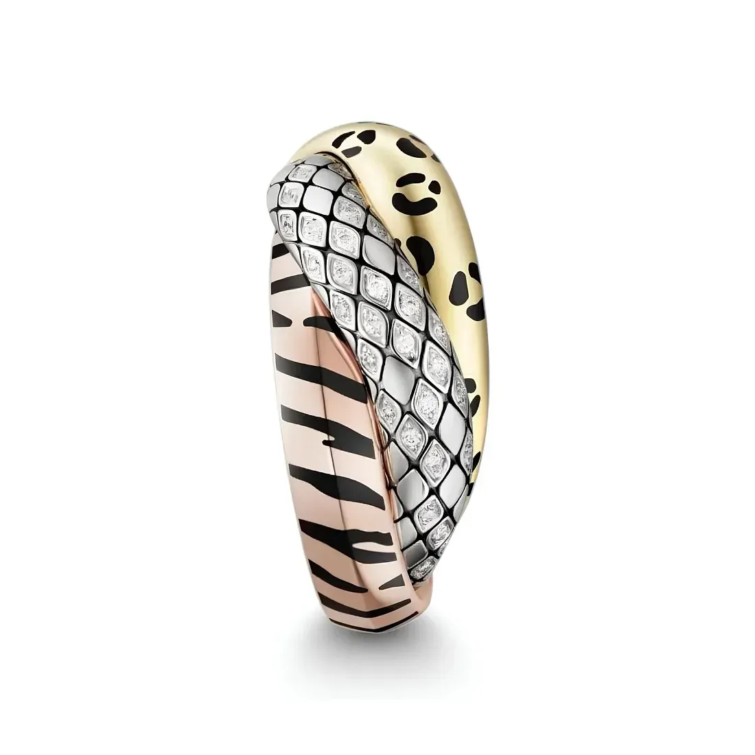 Cartier Моно-серьга Trinity single earring, lacquer, half-paved - фото 3
