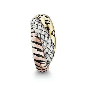 Cartier Моно-серьга Trinity single earring, lacquer, half-paved - фото 3