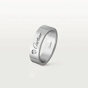 Cartier Обручальное кольцо с 1 бриллиантом C de Men 5 мм Platinum - фото 1