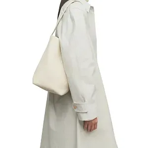 The Row Сумка Medium NS Park Tote Black из кожи Ivory - фото 2