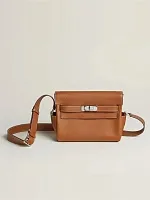 Hermès Сумка Kelly Messenger PM Fauve Barenia Faubourg Palladium Hardware - фото 1