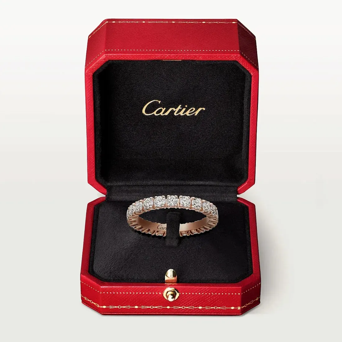 Cartier Обручальное кольцо с бриллиантовым паве Destinee 3,3 мм Rose Gold - фото 4
