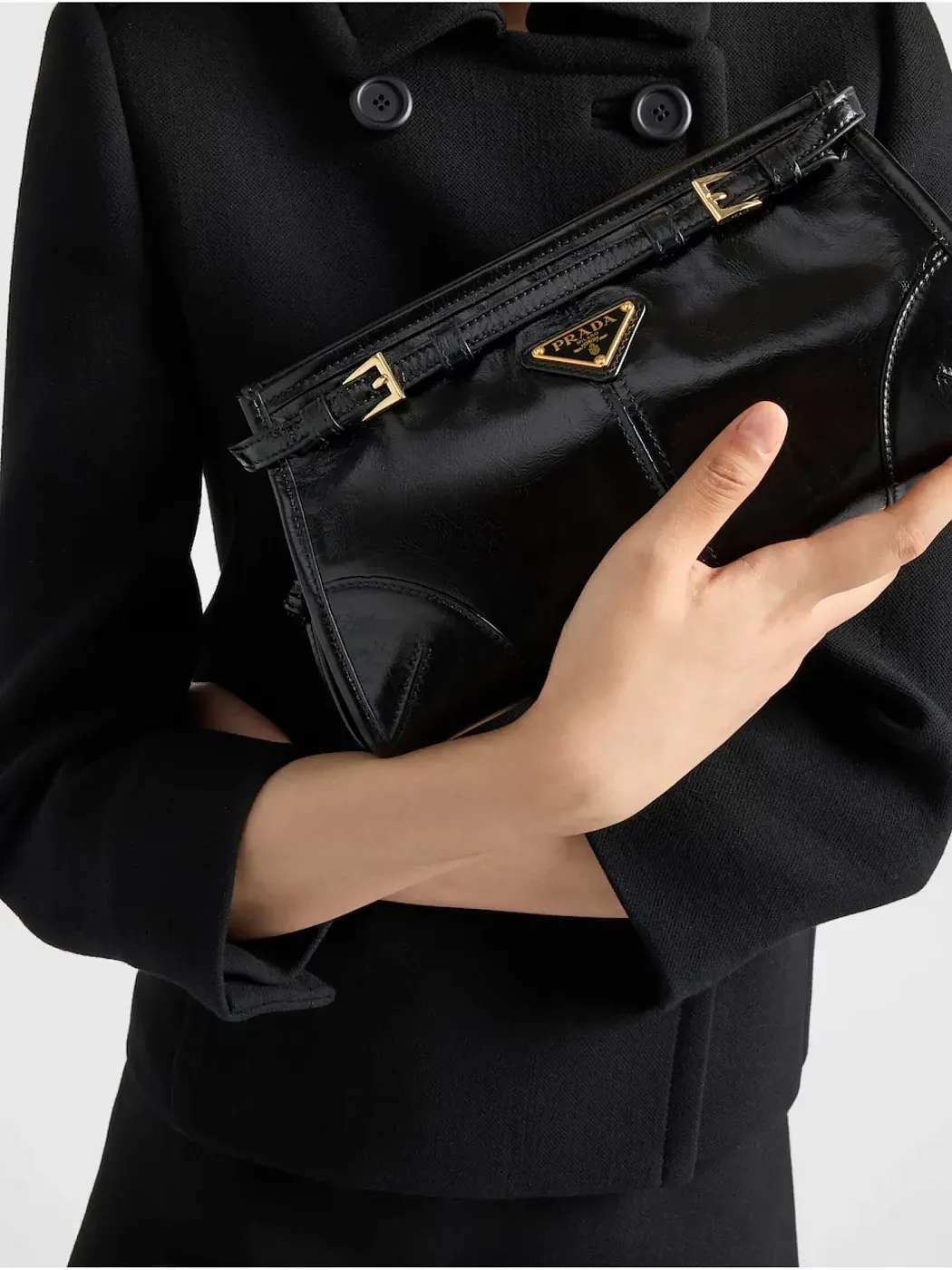 Prada Маленькая кожаная сумка через плечо Black - фото 7
