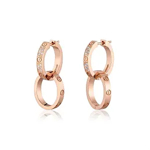 Cartier Серьги Love earrings, multiwear, half-paved Rose Gold - фото 1