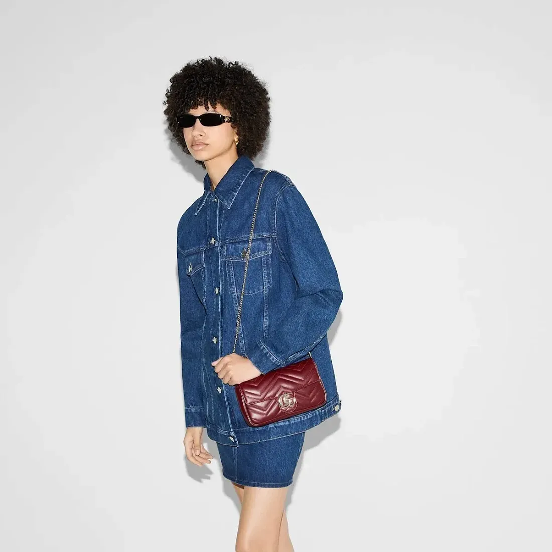 Gucci Мини-сумка GG Marmont Rosso Ancora Red - фото 2