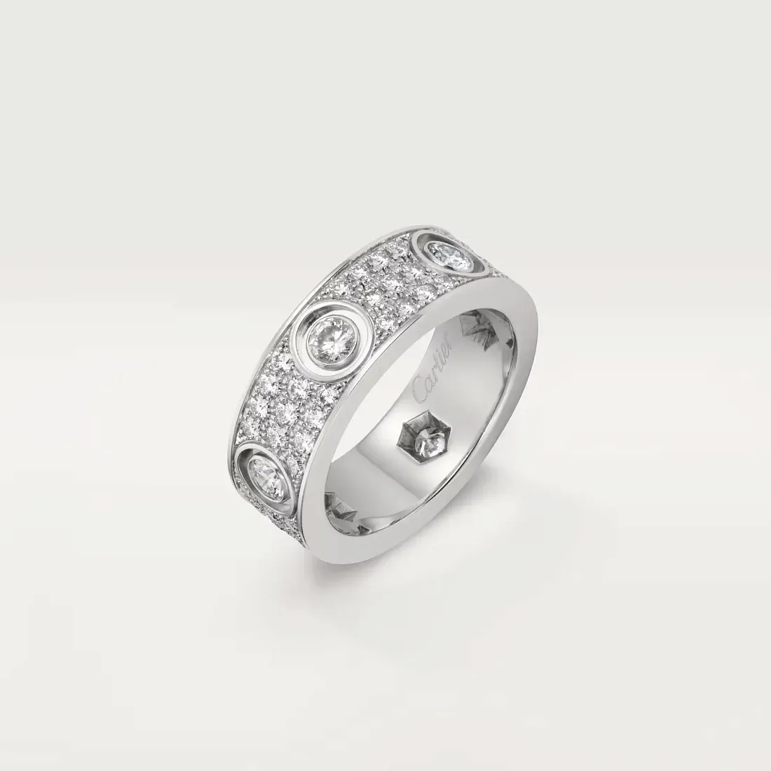 Cartier Кольцо Love с бриллиантовым паве Men White Gold 6 Diamonds - фото 4