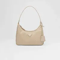 Prada Мини-сумка Re-Edition 2005 из Re-Nylon и сафьяновой кожи Desert Beige - фото 1