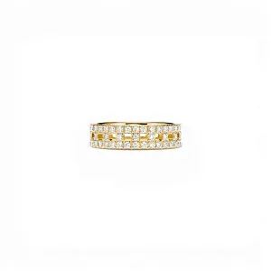 Tiffany & Co. Обручальное кольцо T True Wide Ring in Gold with Pave Diamonds - фото 1