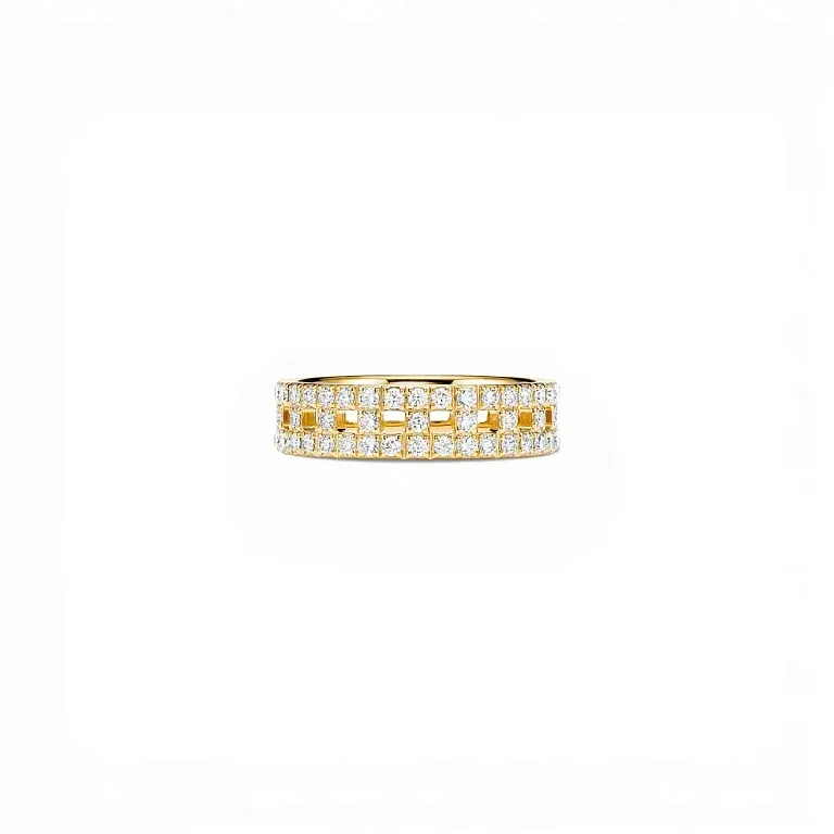 Обручальное кольцо Tiffany T True Wide Ring in Gold with Pave Diamonds Men - фото 1