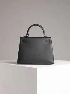 Hermès Сумка Sellier Kelly 25 Black Epsom Palladium Hardware - фото 5