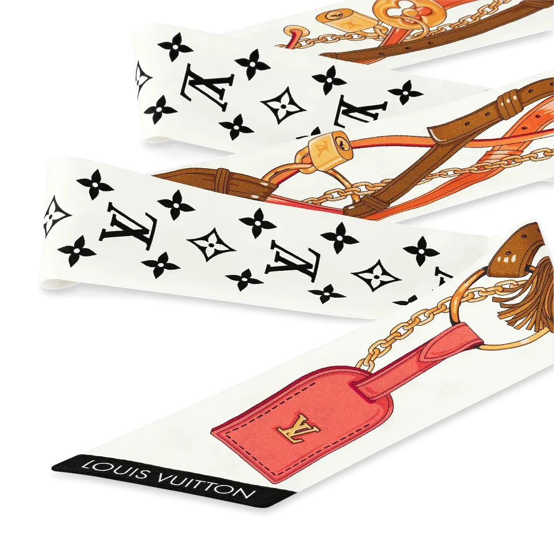 Louis Vuitton Шелковая лента Flower And Straps BB White - фото 2