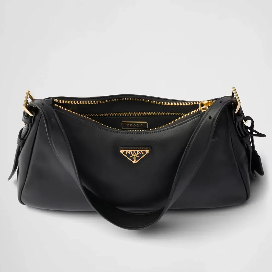 Prada Сумка на плечо Aimee Medium из кожи Black - фото 4
