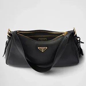 Prada Сумка на плечо Aimee Medium из кожи Black - фото 4