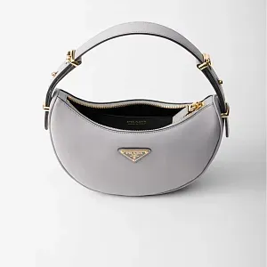 Prada Маленькая кожаная сумка через плечо Arque Granite Gray - фото 4
