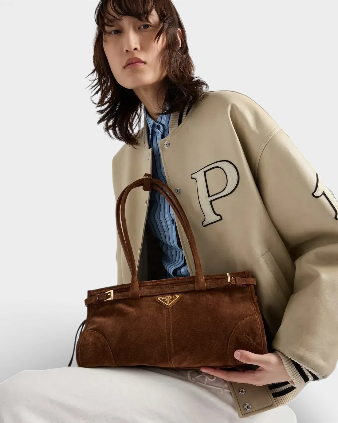 Prada Сумка Bonnie medium suede - фото 2