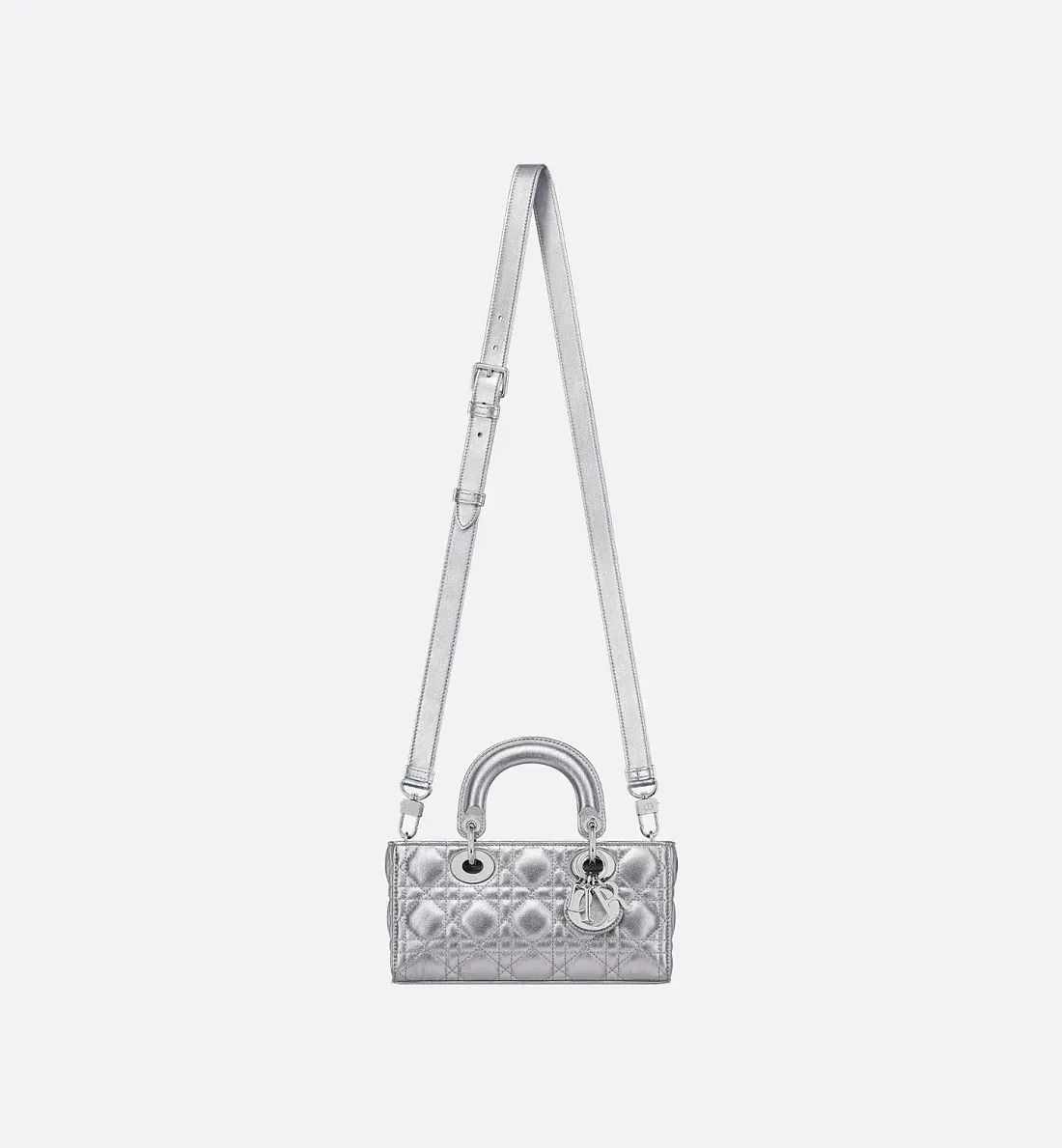 Dior Сумка Lady D-Joy silver-tone metallic маленького формата - фото 5