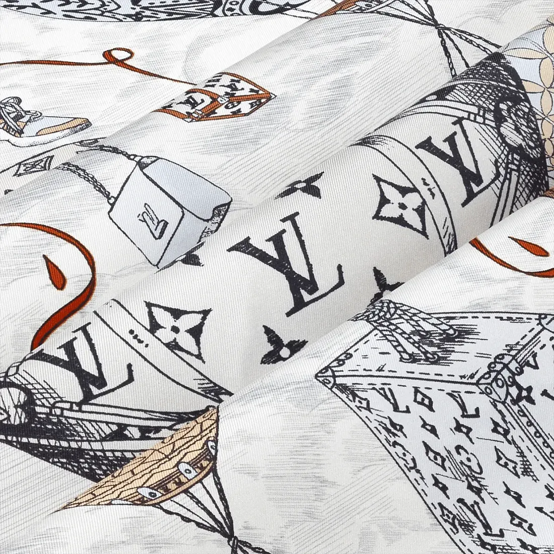 Louis Vuitton Платок-каре Up And Away 90 Black White - фото 3