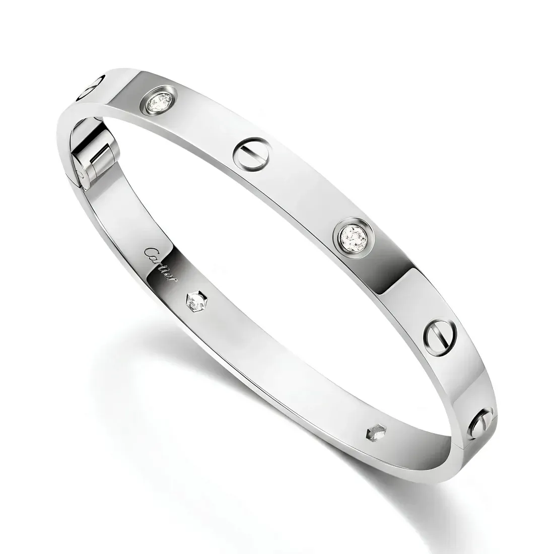 Cartier Браслет Love single-screw closure, classic model, 4 diamonds - фото 7