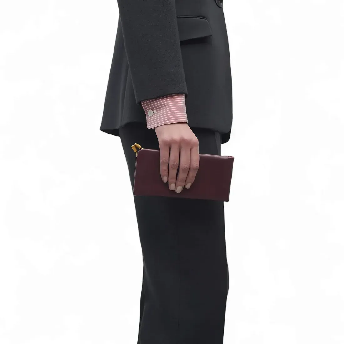 The Row Футляр для солнцезащитных очков Clasp Black из кожи Borgogna - фото 2