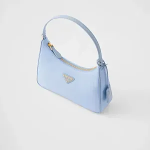 Prada Мини-сумка Re-Edition 2005 из Re-Nylon и сафьяновой кожи Pale Blue - фото 2