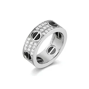 Cartier Кольцо Love ring, classic model, paved, ceramic, - фото 3