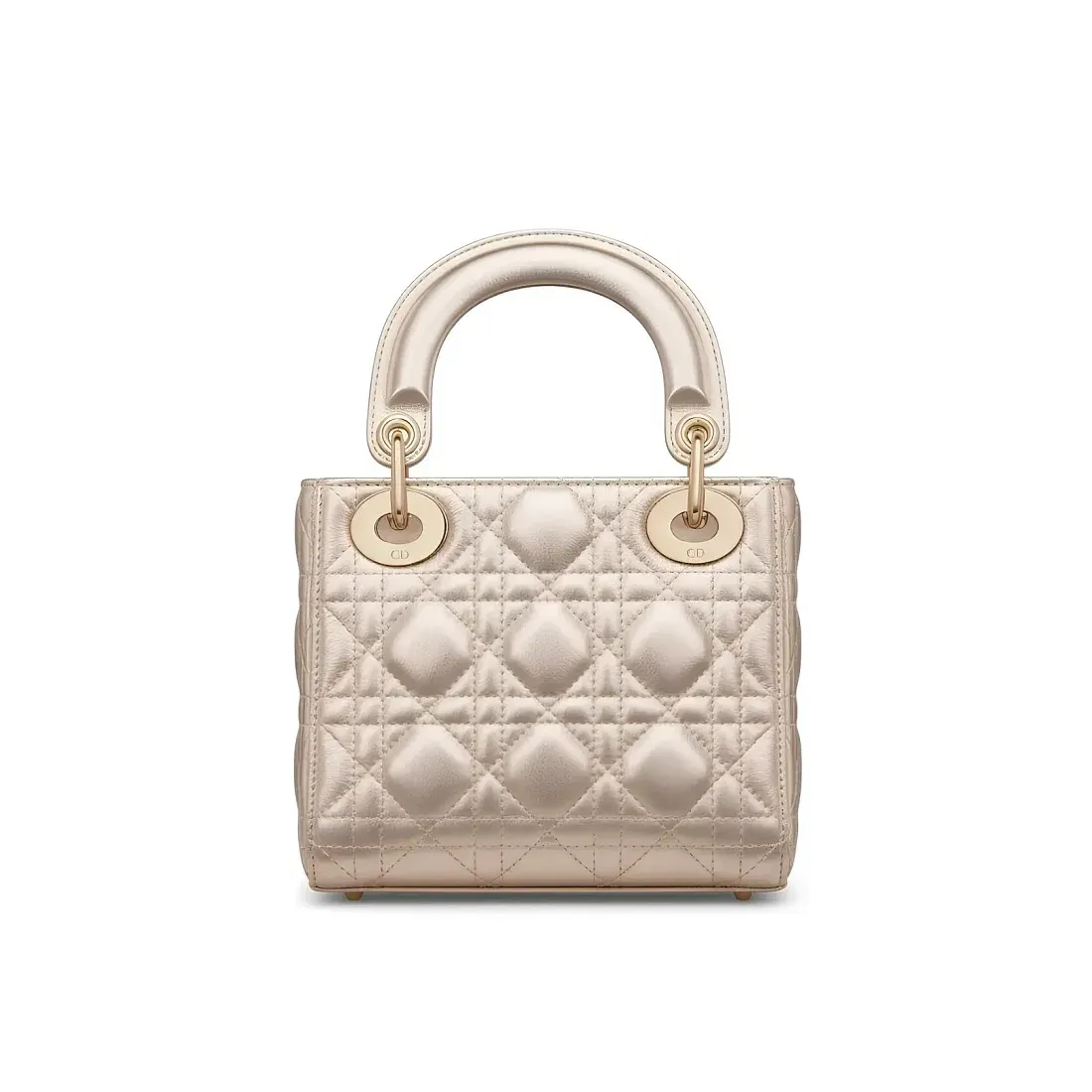 Dior Сумка Lady metallic pale gold-tone мини-формата - фото 3