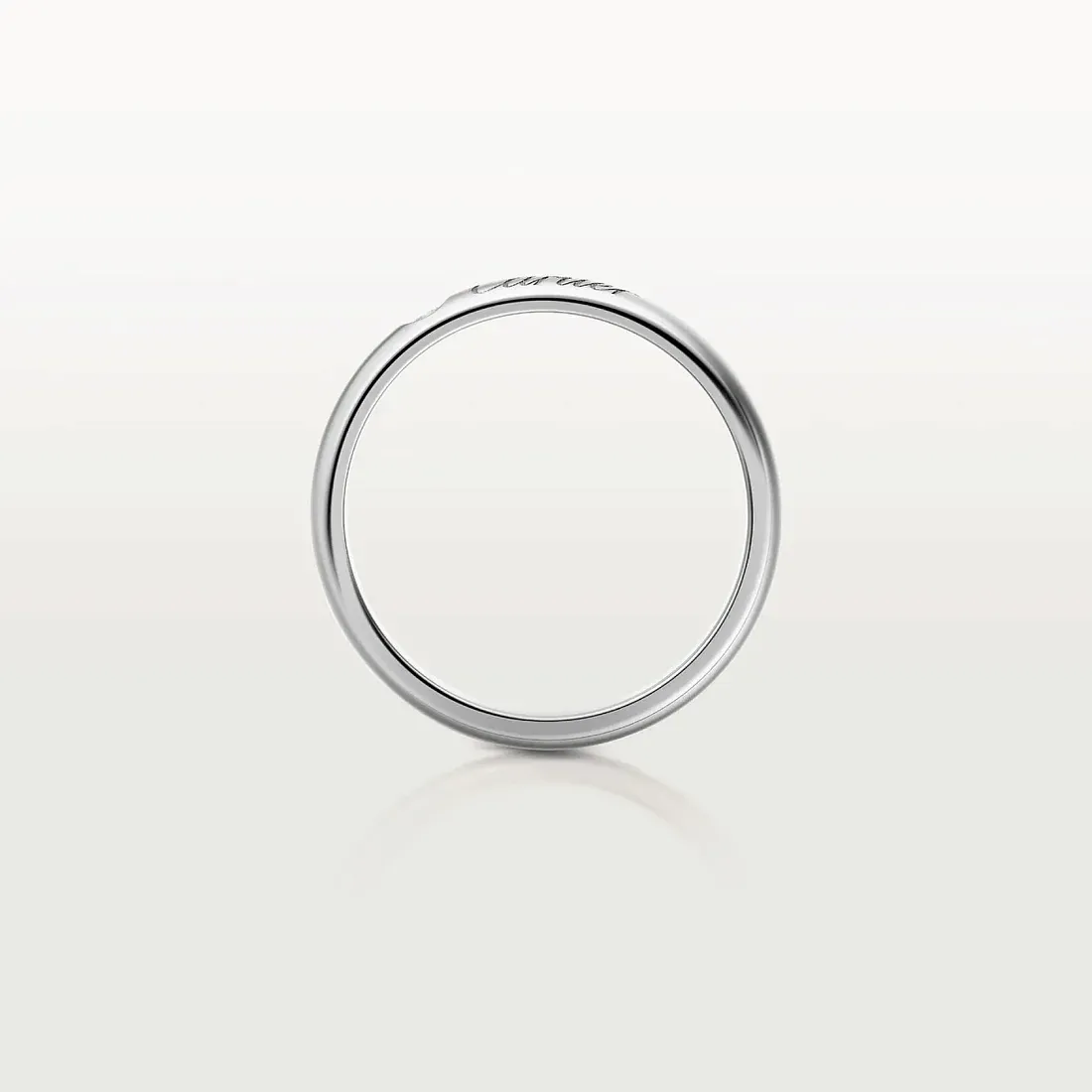 Cartier Обручальное кольцо с 1 бриллиантом C de Men 3 мм Platinum - фото 2