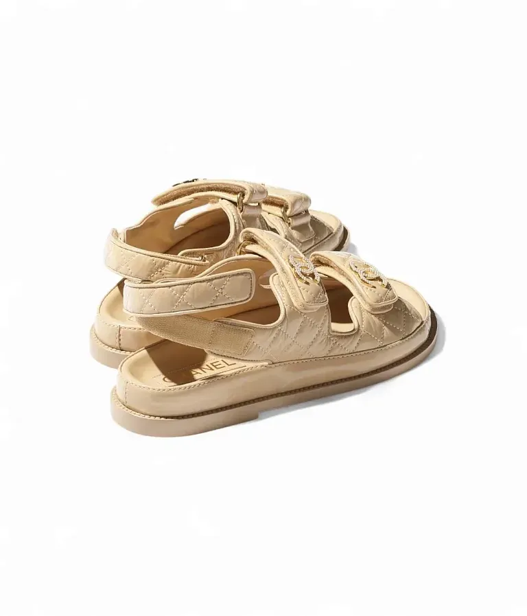 Кожаные сандалии Chanel Beige - фото 2