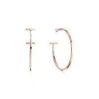 Tiffany & Co. Серьги T Wire Hoop Earrings Rose Gold - фото 1