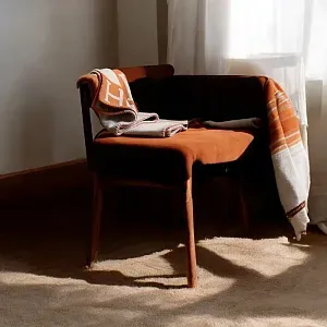 Hermès Плед Avalon Ecru / Potiron - фото 2