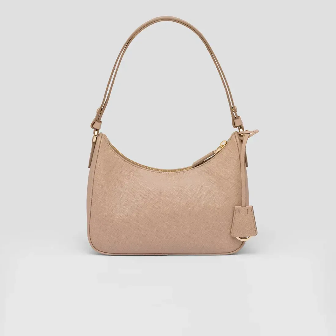 Prada Мини-сумка Re-Edition из сафьяновой кожи Cameo Beige - фото 4