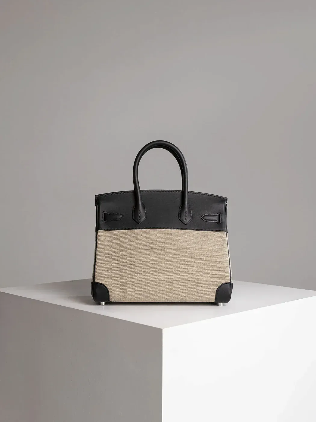 Hermès Cумка Birkin 30 Black Ficelle Toile Swift Palladium Hardware - фото 5