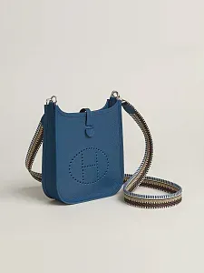 Hermès Сумка Evelyne 16 Bleu Tie Clemence Palladium Hardware - фото 2