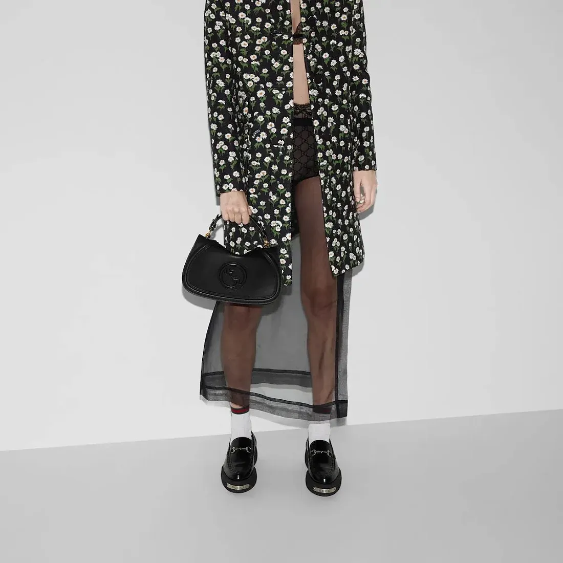 Gucci Маленькая сумка с верхней ручкой Blondie Black - фото 2