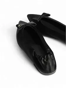 Chanel Атласные балетки Black - фото 2