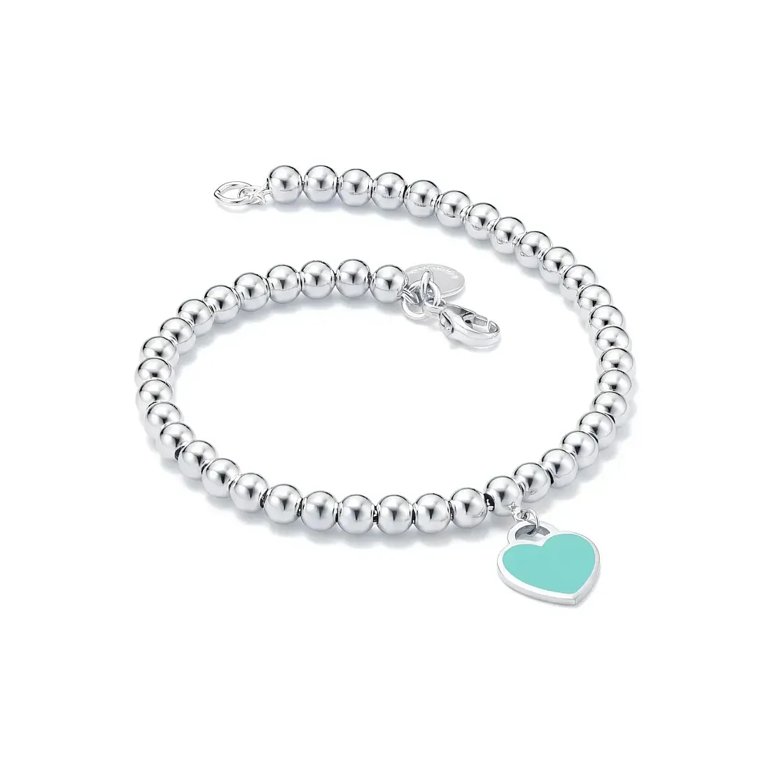 Tiffany & Co. Браслет Blue Heart Plaque Bead Bracelet Blue Tiffany Blue - фото 3