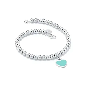 Tiffany & Co. Браслет Blue Heart Plaque Bead Bracelet Blue Tiffany Blue - фото 3