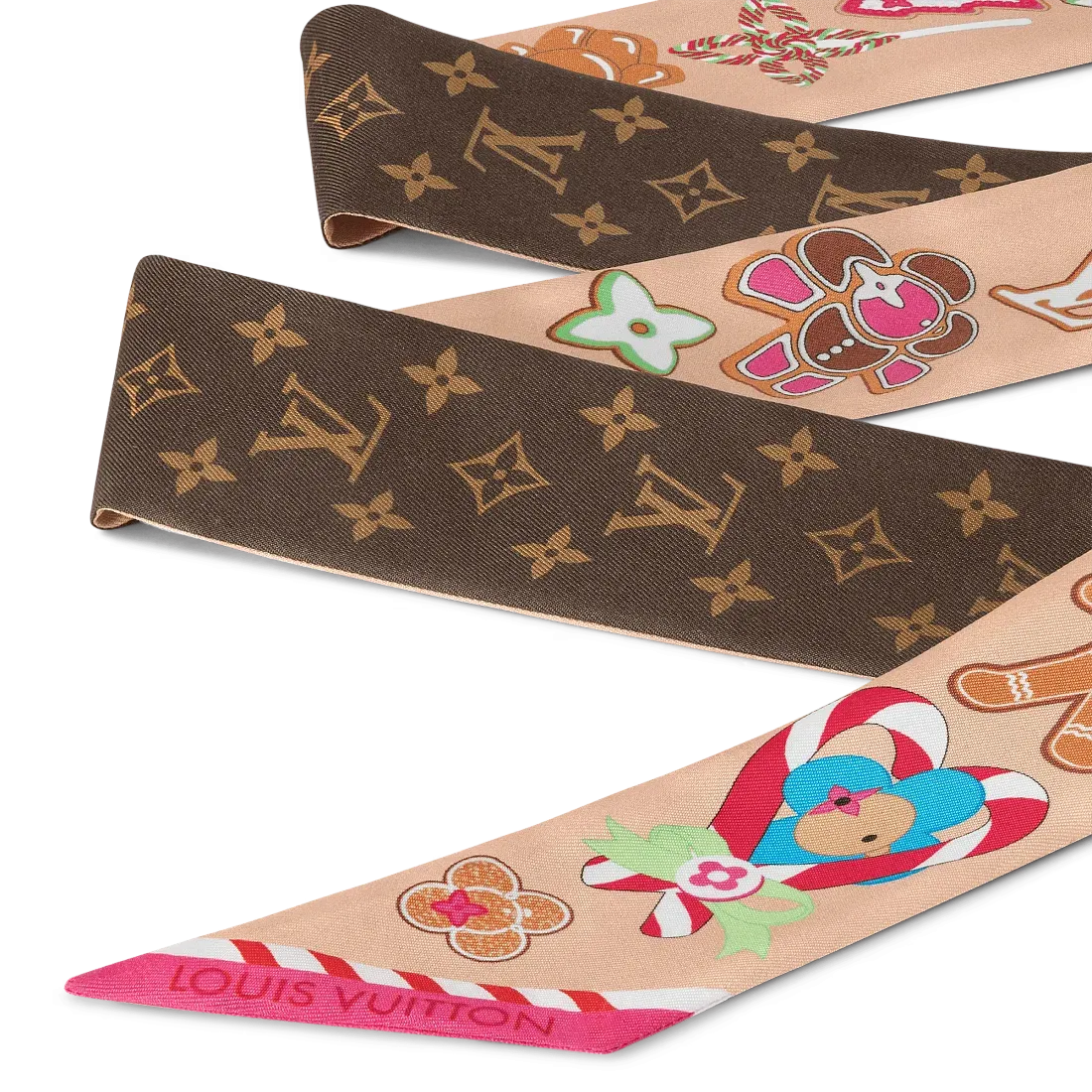 Louis Vuitton Шелковая лента Xmas Vivienne BB Brown - фото 2