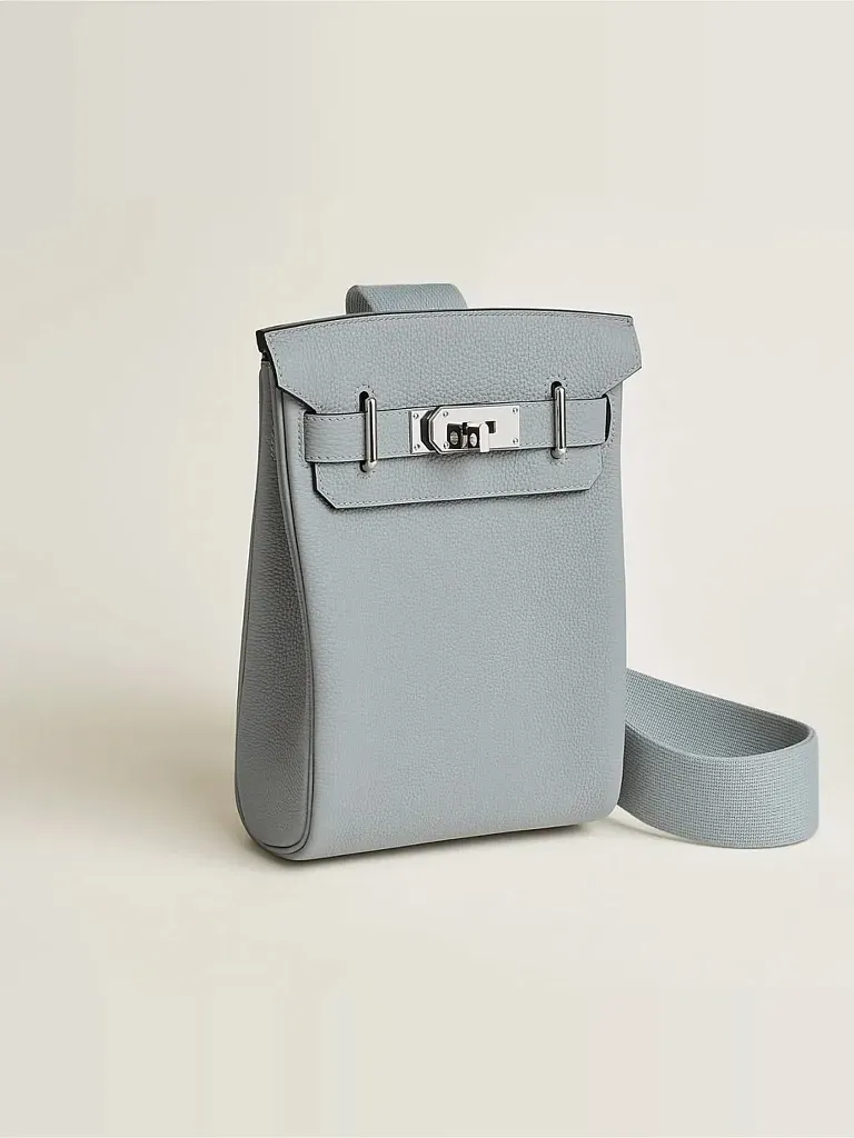 Рюкзак HAC a Dos PM Bleu Glacier Togo Palladium Hardware Hermes - фото 2