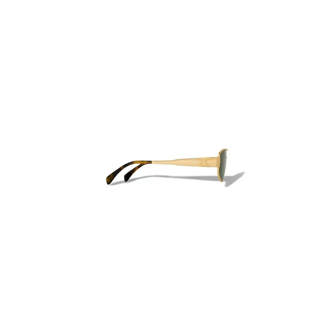 Celine Солнцезащитные очки Triomphe Metal 03 Men Gold and Green - фото 3